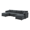 Chenille Modular Sectional Sofa, U Shaped Cloud Couch Set With Double Cushions, 6 Seat Sleeper Sofa Bed With Ottomans, Oversized Indoor Furniture For Living Room Chenille Modular Sectional Sofa, U Shaped Cloud Couch Set With Double Cushions, 6 Seat Sleeper Sofa Bed With Ottomans, Oversized Indoor Furniture For Living Room