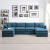 Chenille Modular Sectional Sofa, U Shaped Cloud Couch Set With Double Cushions, 6 Seat Sleeper Sofa Bed With Ottomans, Oversized Indoor Furniture For Living Room Chenille Modular Sectional Sofa, U Shaped Cloud Couch Set With Double Cushions, 6 Seat Sleeper Sofa Bed With Ottomans, Oversized Indoor Furniture For Living Room