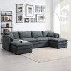 Chenille Modular Sectional Sofa, U Shaped Cloud Couch Set With Double Cushions, 6 Seat Sleeper Sofa Bed With Ottomans, Oversized Indoor Furniture For Living Room Chenille Modular Sectional Sofa, U Shaped Cloud Couch Set With Double Cushions, 6 Seat Sleeper Sofa Bed With Ottomans, Oversized Indoor Furniture For Living Room