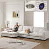 Oversized Corduroy Sectional Sofa, L Shaped Cloud Couch With USB Charging Port, Cup Holder, Deep Seat Sofa Bed With 50" Chaise, Comfy Indoor Furniture For Living Room Oversized Corduroy Sectional Sofa, L Shaped Cloud Couch With USB Charging Port, Cup Holder, Deep Seat Sofa Bed With 50" Chaise, Comfy Indoor Furniture For Living Room