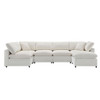 Modern Modular Cloud Sofa Bed, 6 Seat Chenille Sectional Couch Set With Ottoman, Free Combination, Convertible U Shaped Sleeper Sofa For Living Room