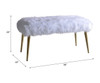 Bagley II - Faux Fur Bench - White / Gold Bagley II - Faux Fur Bench - White / Gold