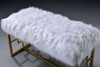 Bagley II - Bench Faux Fur - White / Gold Bagley II - Bench Faux Fur - White / Gold
