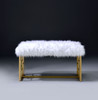 Bagley II - Bench Faux Fur - White / Gold Bagley II - Bench Faux Fur - White / Gold