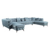 Zerah - Sectional Sofa With 7 Pillows - Dusty Blue Zerah - Sectional Sofa With 7 Pillows - Dusty Blue