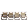 Comfy Foldable And Portable Chair With Armrests, Indoor And Outdoor (Set of 4) - Brown