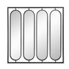 Large 4 Oval Wall Mirror With Square Frame, Home Decor For Living Room, Bedroom, Entryway, Office - Black
