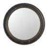 Circle Wall Mirror With Wooden Frame, Antique Classic Accent Mirror, For Living Room - Black