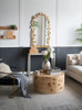 Full Length Arched Wall Mirror With en Leaf Accents Decorative Mirror For Living Room Bedroom - Gold
