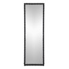 Full Length Mirror With Metal Beaded Frame, Rectangular Oversized Mirror For Living Room Bedroom - Black