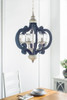 Wood Chandelier 6 Light Farmhouse Pendant Lighting Wood Hanging Light Fixture For Kitchen Living Dining Room, Bulb Not Included - Cream