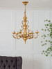 6 Light Chandelier, Hanging Light Fixture With Adjustable Chain For Kitchen Dining Room Foyer Entryway, Bulb Not Included - Gold