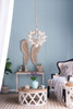 6 Light Chandelier, Hanging Light Fixture With Adjustable Chain For Kitchen, Bulb Not Included - White