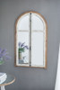 Arch Wood Wall Mirror - Brown Antique White