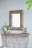 Rectangle Wall Accent Mirror With Distressed Wood Frame - Brown