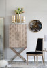 Cabinet - Silver - Faux Leather