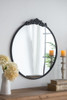 Classic Design Mirror With Baroque Inspired Frame For Bathroom, Entryway Console Lean Against Wall
