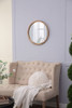 Circle Wall Mirror With Wooden Frame, Wall Mirror For Living Room