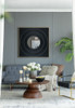 Square Carved Mirror With Pleated Design WithIron Frame, Neutral Colorway Wall Decor For Living Room Bathroom Entryway