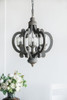 Farmhouse Chandelier, 6 Light Wood Chandelier Pendant Light Fixture With Adjustable Chain For Dining Room Living Room Entryway, Bulb Not Included