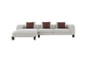 Mardi - Tweed Sectional Sofa With 3 Pillows - Maroon / Beige