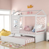 Twin Size Classic House Bed With Twin Size Trundle - White Twin Size Classic House Bed With Twin Size Trundle - White