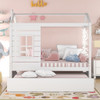 Twin Size Classic House Bed With Twin Size Trundle - White Twin Size Classic House Bed With Twin Size Trundle - White