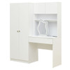 2 Door Storage Vanity Wardrobe For Bedroom With Makeup Mirror And Drawers - White