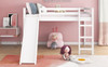 Full Loft Bed With Slide, Multifunctional Design - White Full Loft Bed With Slide, Multifunctional Design - White