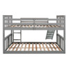 Full Over Full Bunk Bed With Ladder With Slide - Gray Full Over Full Bunk Bed With Ladder With Slide - Gray