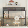 Twin Loft Bed With Desk And Shelve - Black Twin Loft Bed With Desk And Shelve - Black