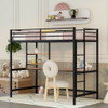 Twin Loft Bed With Desk And Shelve - Black Twin Loft Bed With Desk And Shelve - Black