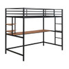 Twin Loft Bed With Desk And Shelve - Black Twin Loft Bed With Desk And Shelve - Black