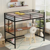 Twin Loft Bed With Desk And Shelve - Black Twin Loft Bed With Desk And Shelve - Black