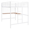 Full Loft Bed With Desk And Grid - White