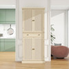 4 Door Storage Cabinet With 1 Drawer And 4 Adjustable Inner Shelves - Natural