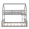 Twin Over Full House Bunk Bed With Built-In Ladder