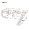 L-Shaped Bunk Bed With Slide And Short Ladder L-Shaped Bunk Bed With Slide And Short Ladder