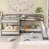 L-Shaped Bunk Bed With Slide And Short Ladder L-Shaped Bunk Bed With Slide And Short Ladder