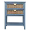 2 Drawer Side Table, Natural Rattan