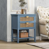 2 Drawer Side Table, Natural Rattan