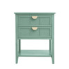 2 Drawer Side Table, American Style, End Table, Suitable For Bedroom, Living Room, Study