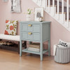 2 Drawer Side Table, American Style, End Table, Suitable For Bedroom, Living Room, Study