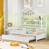 Playhouse Bed With Trundle, Kids Bed With Shelf Playhouse Bed With Trundle, Kids Bed With Shelf