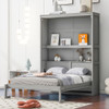 Full Size Murphy Wall Comfort Bed With Shelves - Gray Full Size Murphy Wall Comfort Bed With Shelves - Gray