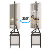 Modern Design Rotating Floor Standing Mirror Closet & Spacious Storage Area - White