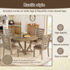 Modern Farmhouse Round Dining Table Solid Wood Rubberwood Antique Finishing Rustic Look Distressed Look Wire Brushed For 4 Seaters - Grayish Brown