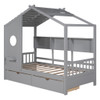 Modern Design House Bed With Storage Shelf