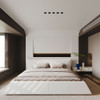 Upholstered Platform Bed With Special Shaped Velvet Headboard Upholstered Platform Bed With Special Shaped Velvet Headboard