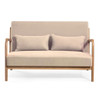Leisure Chair With Solid Wood Armrest And Feet, Mid-Century Modern Accent Sofa, 2 Seat Leisure Chair With Solid Wood Armrest And Feet, Mid-Century Modern Accent Sofa, 2 Seat